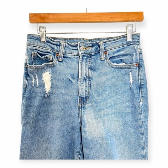 Old Navy Light Blue Distressed Straight Leg Jeans - Picture 3 of 5